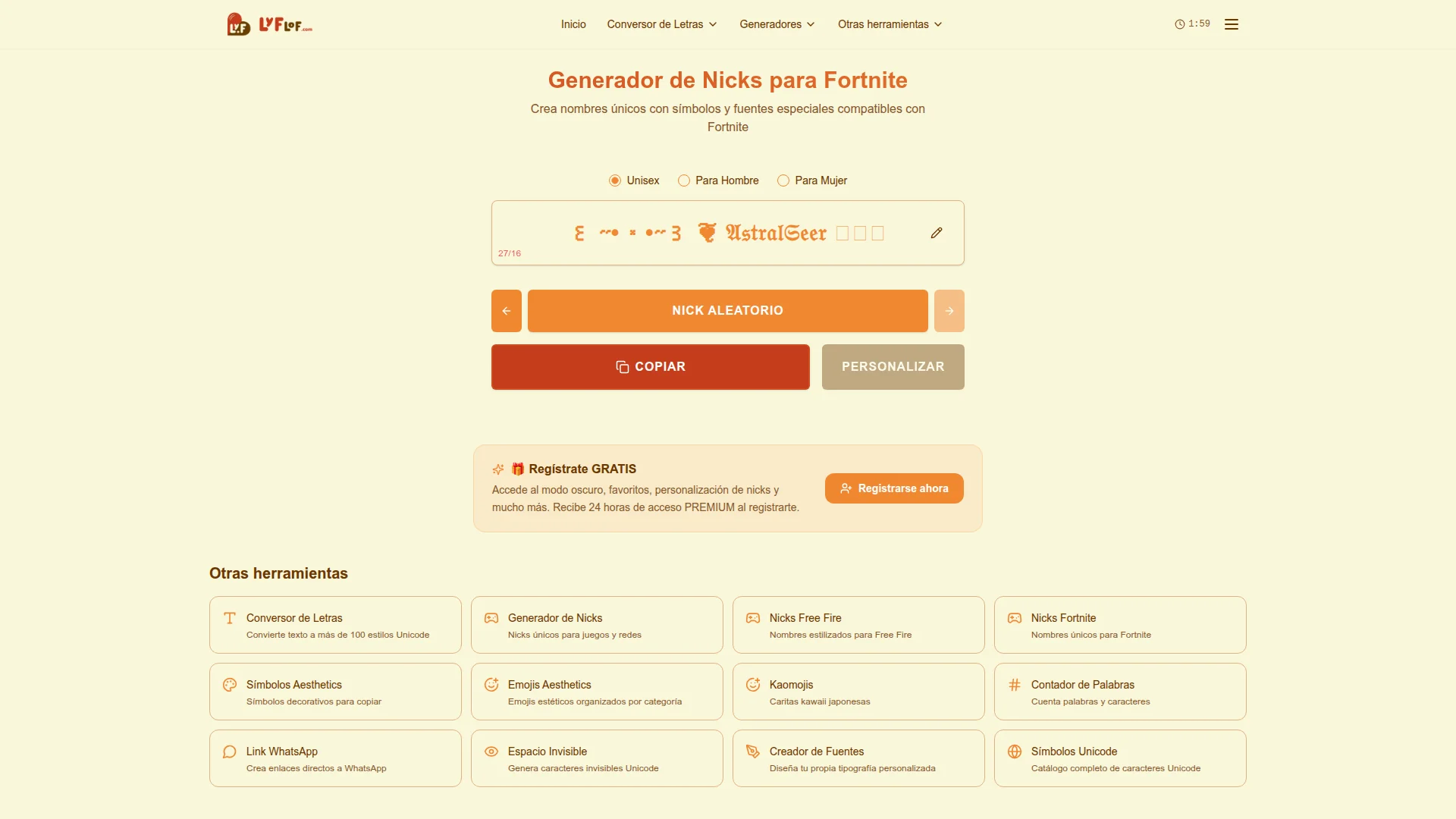 Ejemplos de nicks Fortnite
