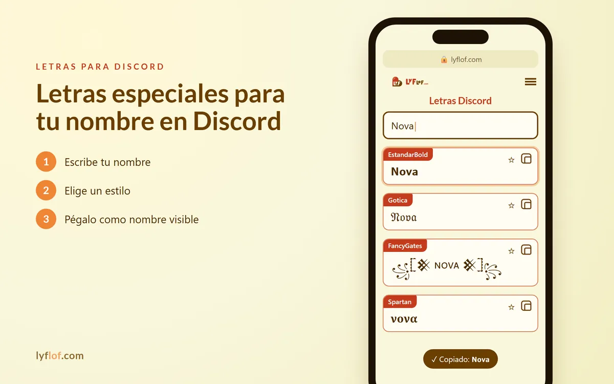 Conversor de letras para Discord en el móvil: negrita, gótica, japonés y spartan para el nombre visible