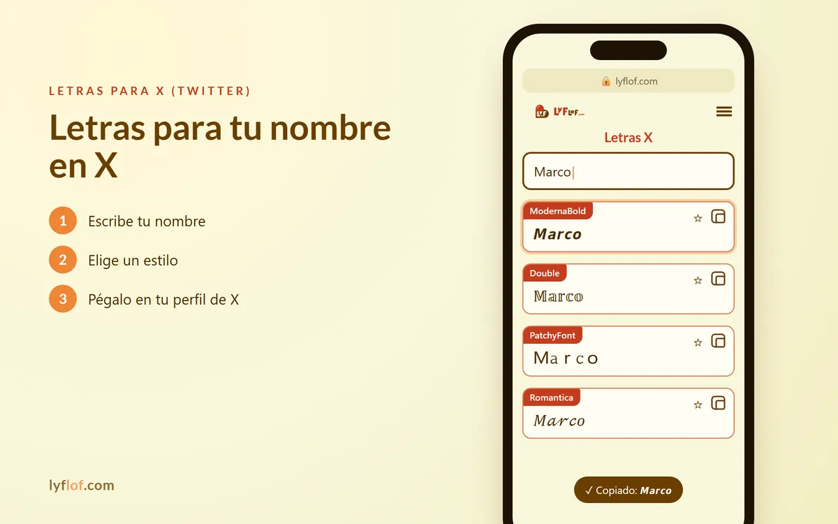 Conversor de letras para X (Twitter) en el móvil con negrita, doble trazo y cursiva